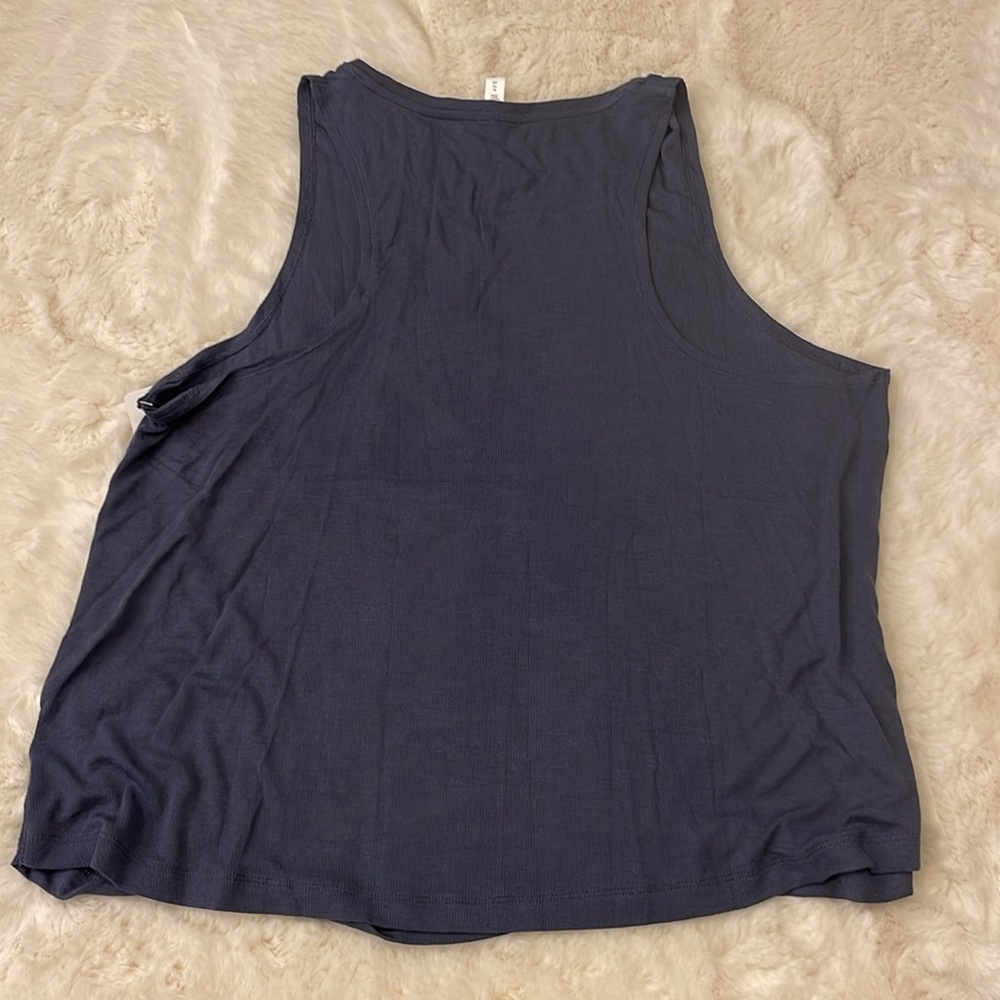 NWT ATHLETA XL Blue Ribbed Tank Top Well Rested Rib Style Sleep Tank Camisole - Picture 6 of 8
